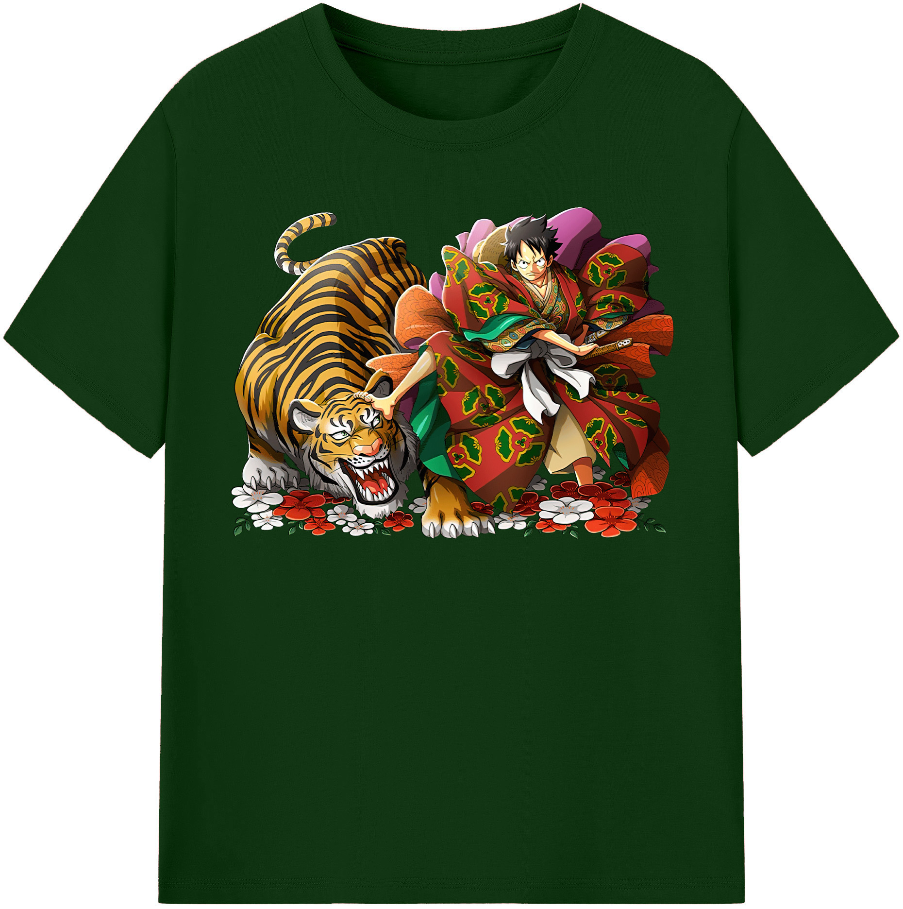 ワンピース モンキー・D・ルフィ ONE PIECE Monkey D. Luffy 綿100％半袖Tシャツ（フロントプリント）